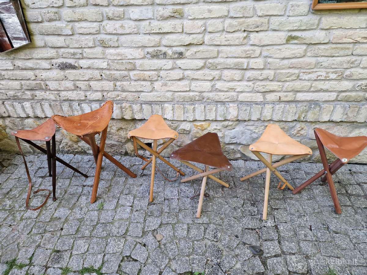 Vintažinės sudedamos kelioninės kėdutės - nuotraukos Nr. 6