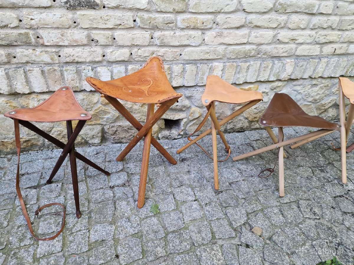 Vintažinės sudedamos kelioninės kėdutės - nuotraukos Nr. 12