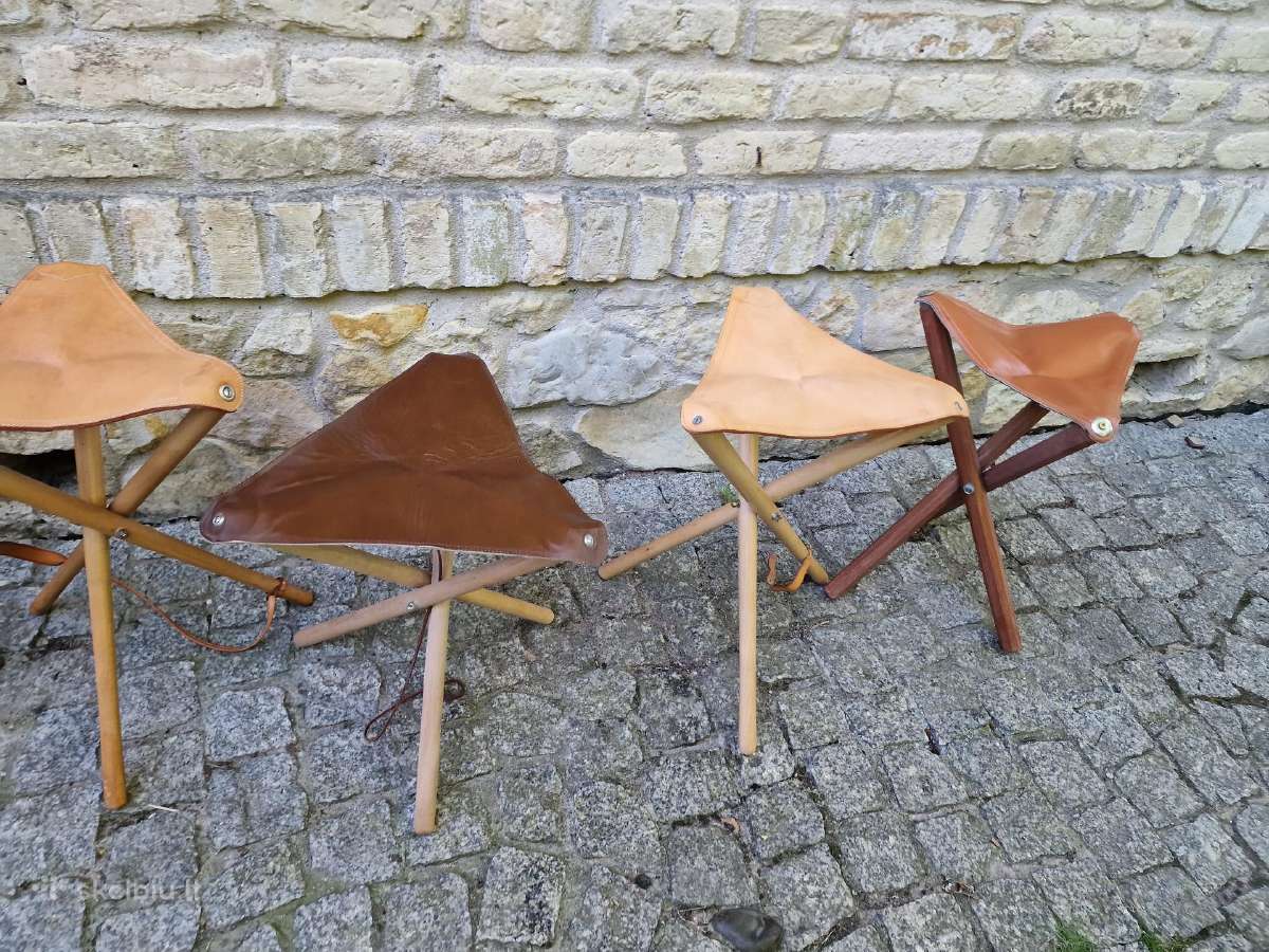 Vintažinės sudedamos kelioninės kėdutės - nuotraukos Nr. 20