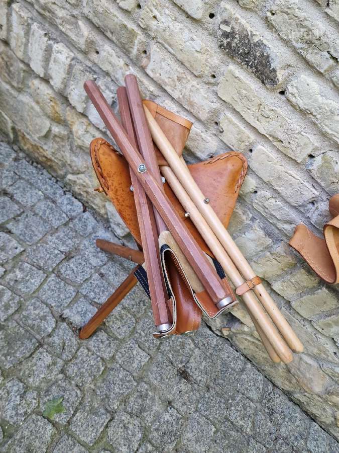Vintažinės sudedamos kelioninės kėdutės - nuotraukos Nr. 25