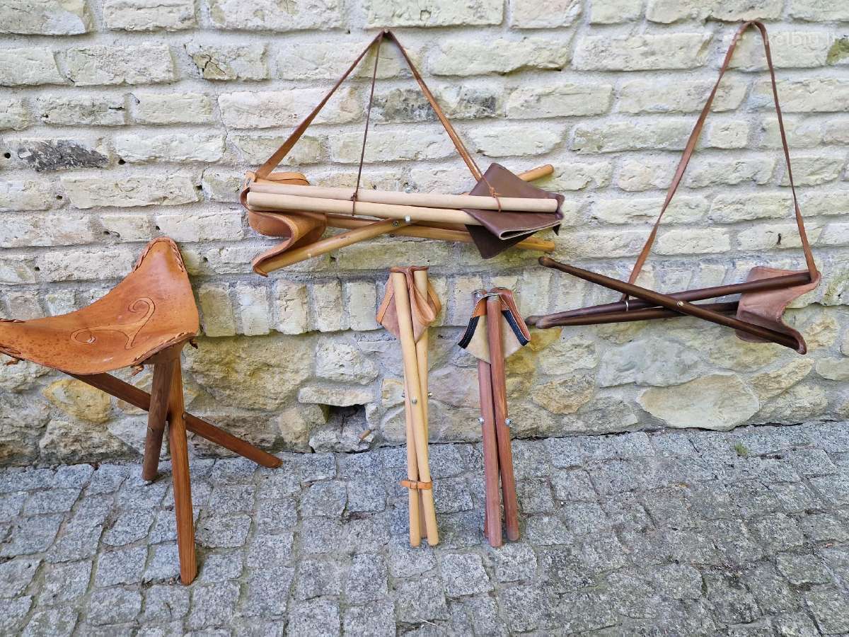 Vintažinės sudedamos kelioninės kėdutės - nuotraukos Nr. 26