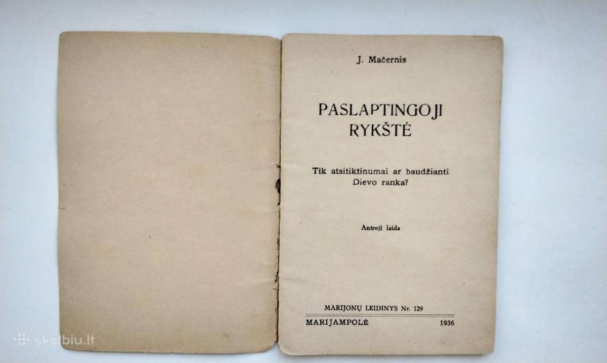 J. Mačernis. Paslaptingoji Rykštė. 1936 m. leid. - nuotraukos Nr. 2
