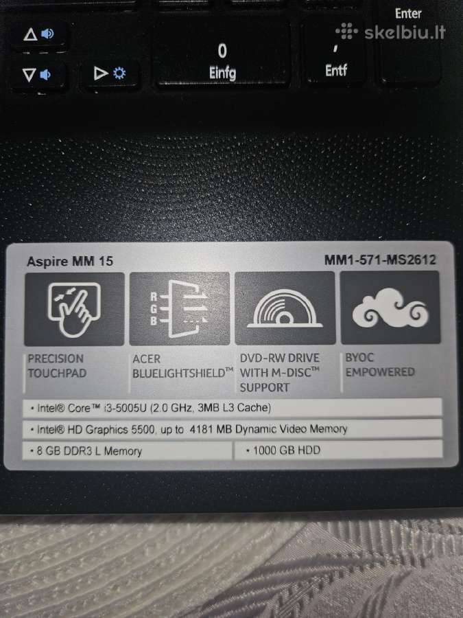 Nešiojamas kompiuteris Acer Mm15 . - nuotraukos Nr. 6