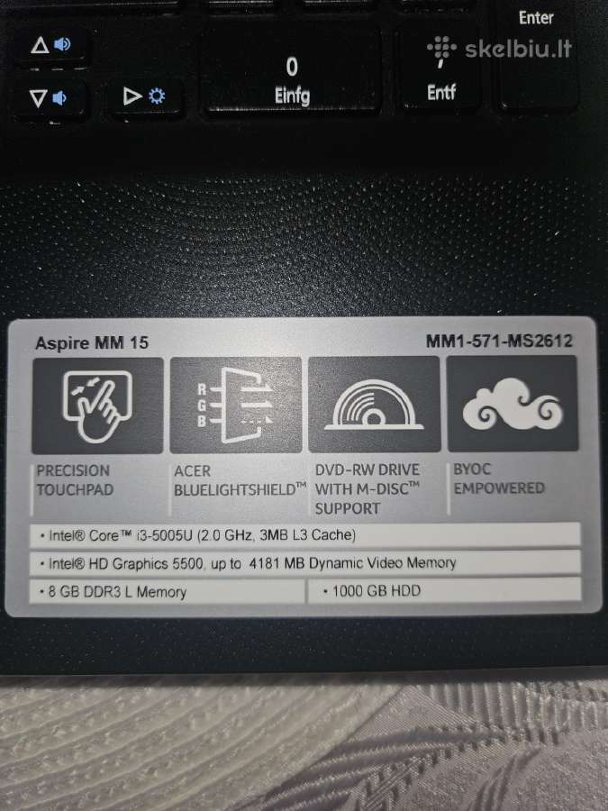 Nešiojamas kompiuteris Acer Mm15 .Acer E15. - nuotraukos Nr. 6