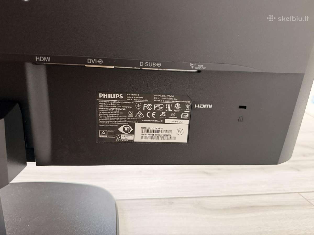 Monitorius Philips 273v7qdsb 27" - nuotraukos Nr. 4