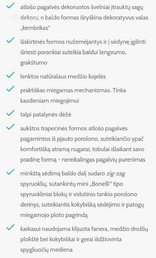 Lauksva Melanie baldų komplektas - nuotraukos Nr. 2