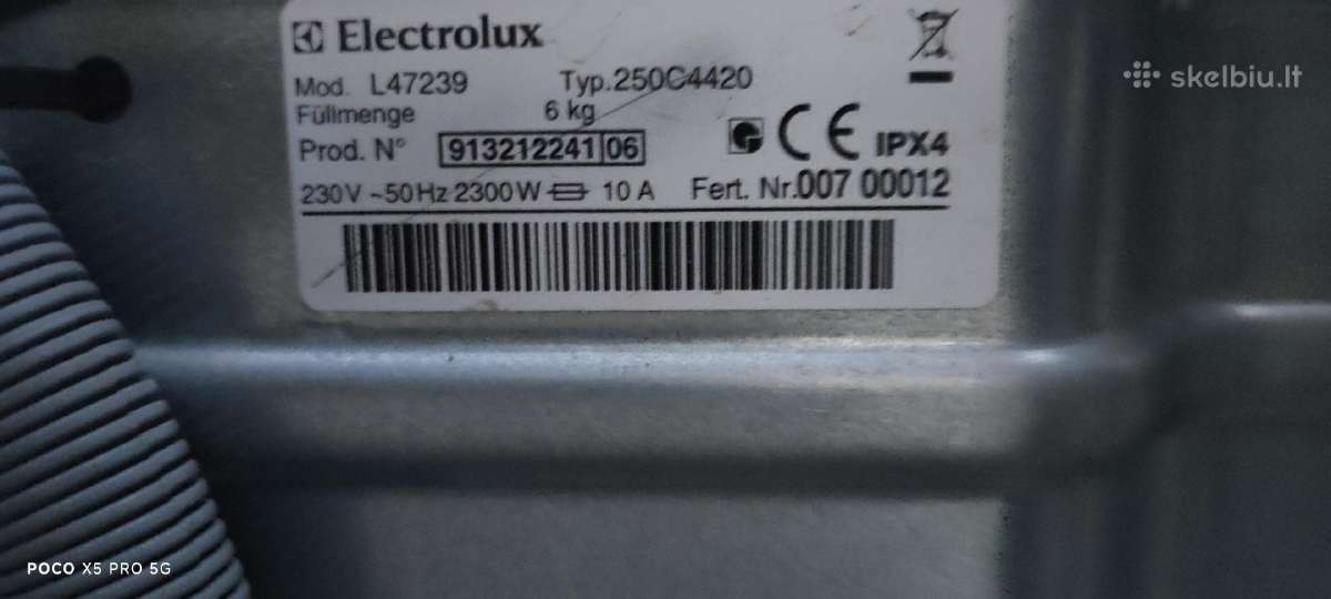 Electrolux 6kg Aeg L7tea70370 40cm Per Virsu 7kg - nuotraukos Nr. 4