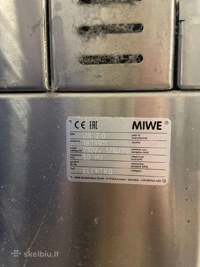 Parduoda Konvekcinę Krosnį Miwe Aero+, 8 skardų - nuotraukos Nr. 2