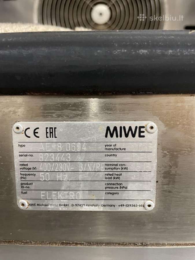 Parduoda Konvekcinę Krosnį Miwe Aero+, 8 skardų - nuotraukos Nr. 5