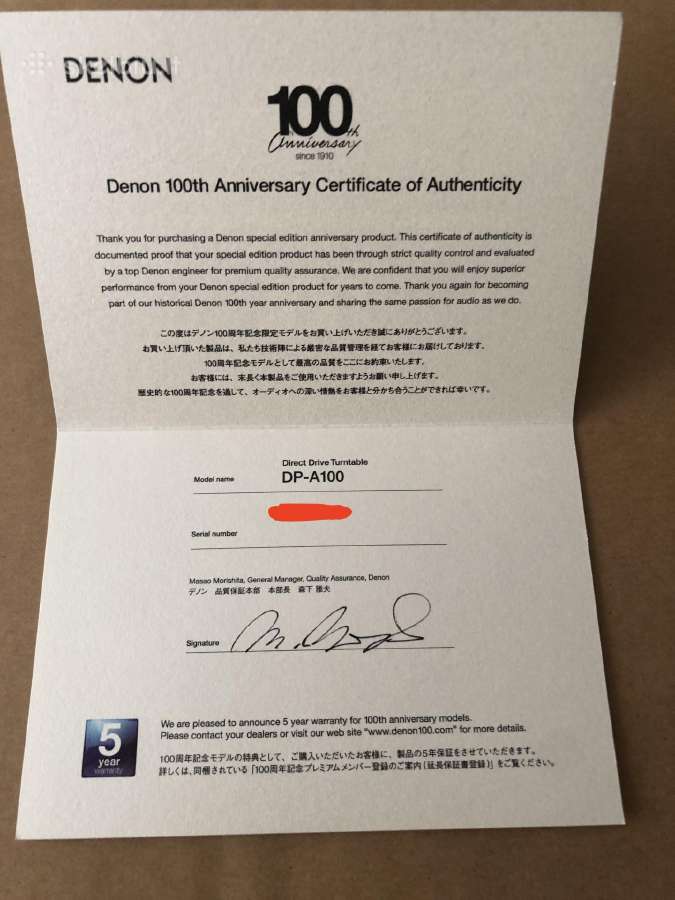 Denon Dp-a100 100-mečio riboto leidimo - nuotraukos Nr. 6