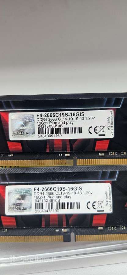 32gb atimintis (2x16gb) G Skill Aegis 2666mhz - nuotraukos Nr. 2