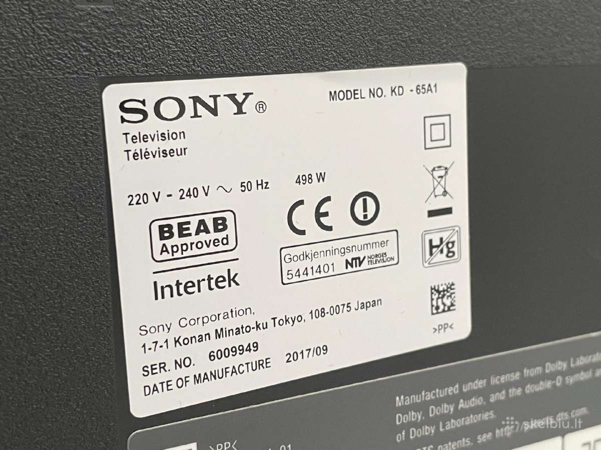 Sony Bravia Kd-65a1 - nuotraukos Nr. 7