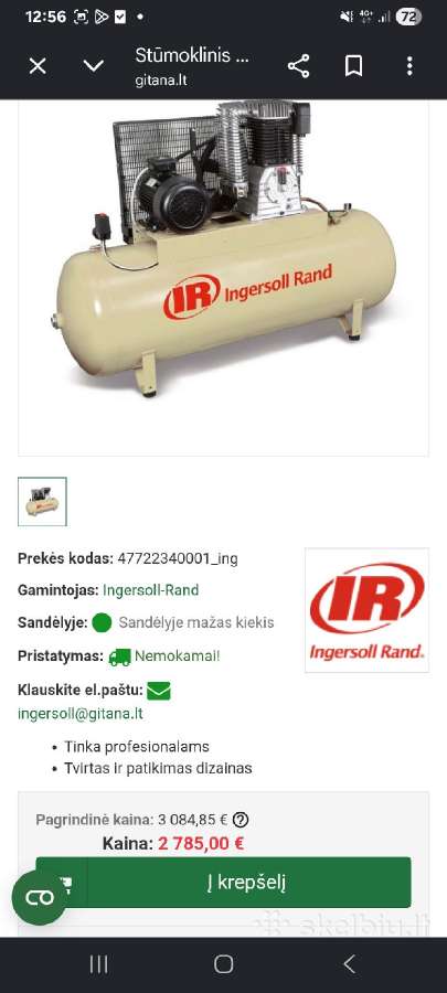Kompresorius 500l, 7.5kw. - nuotraukos Nr. 2