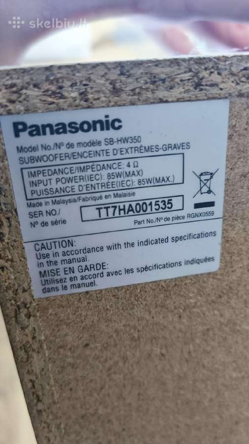 Namų kinas Panasonic 5.1 Sa-pt350 Dvd - nuotraukos Nr. 5