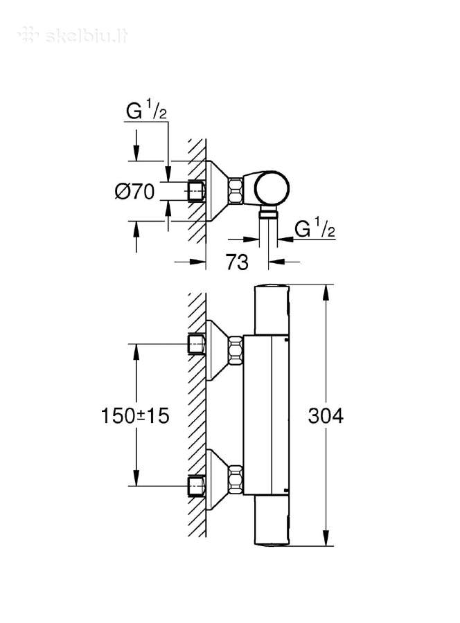 Termostat dušo maišytuvas Grohe Precision start - nuotraukos Nr. 2