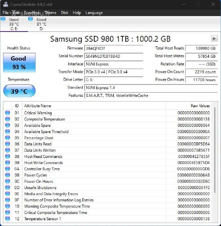 Samsung 980 1tb Nvme SSD - nuotraukos Nr. 3