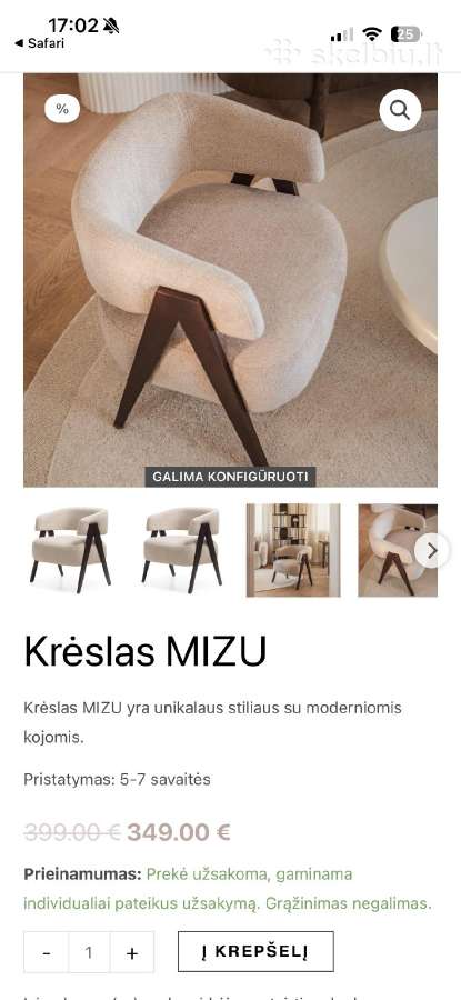 Krėslas/fotelis / yra 3 vnt. - nuotraukos Nr. 4