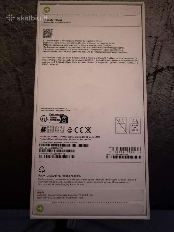 Naujas, neišpakuotas iPhone 17 pro max, 256gb. - nuotraukos Nr. 2