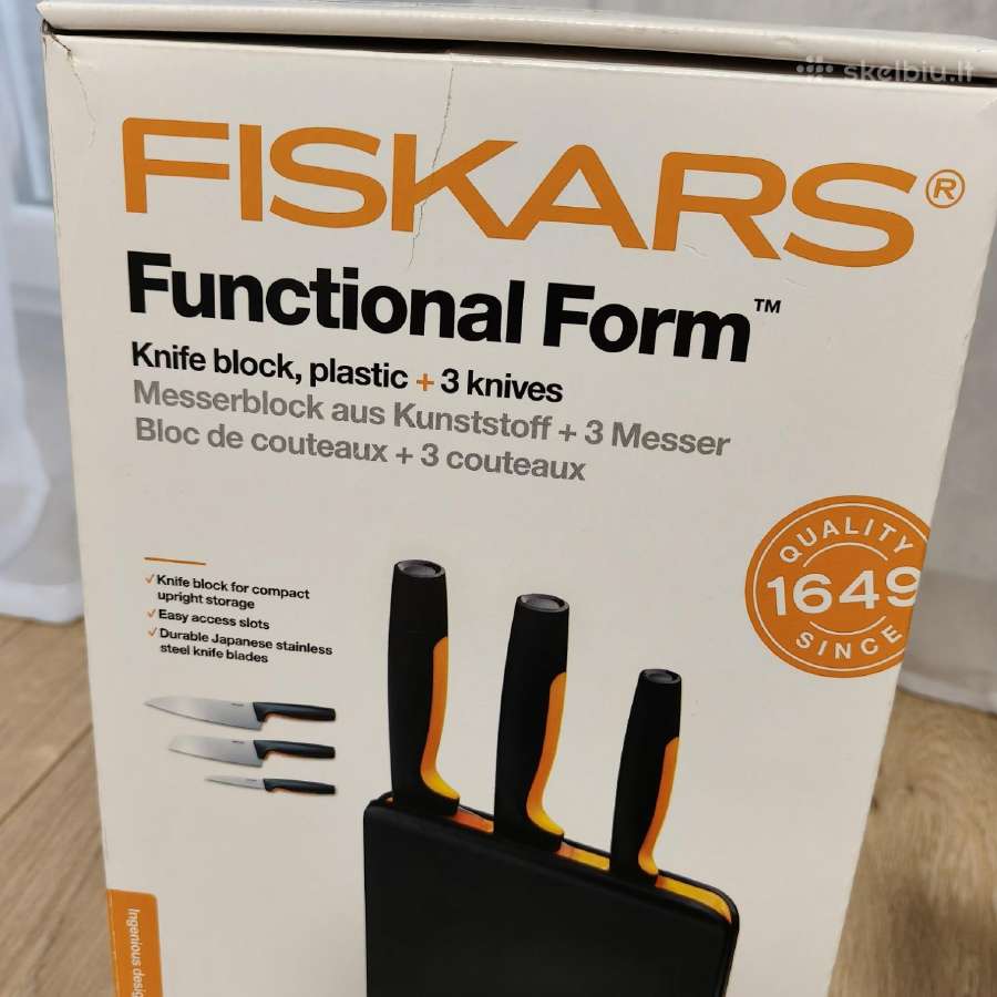 Fiskars peilių rinkinys su stovu, 4 dalių - nuotraukos Nr. 3