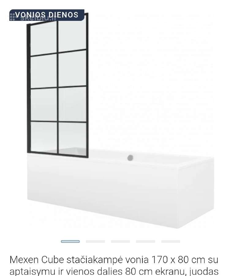 Nauja vonia 170*80 su 80 cm sienele. - nuotraukos Nr. 2