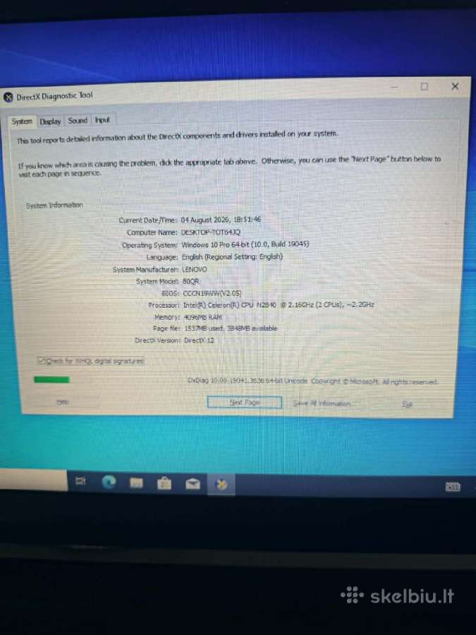 Lenovo B50-10 4 GB RAM 500gb HDD - nuotraukos Nr. 4