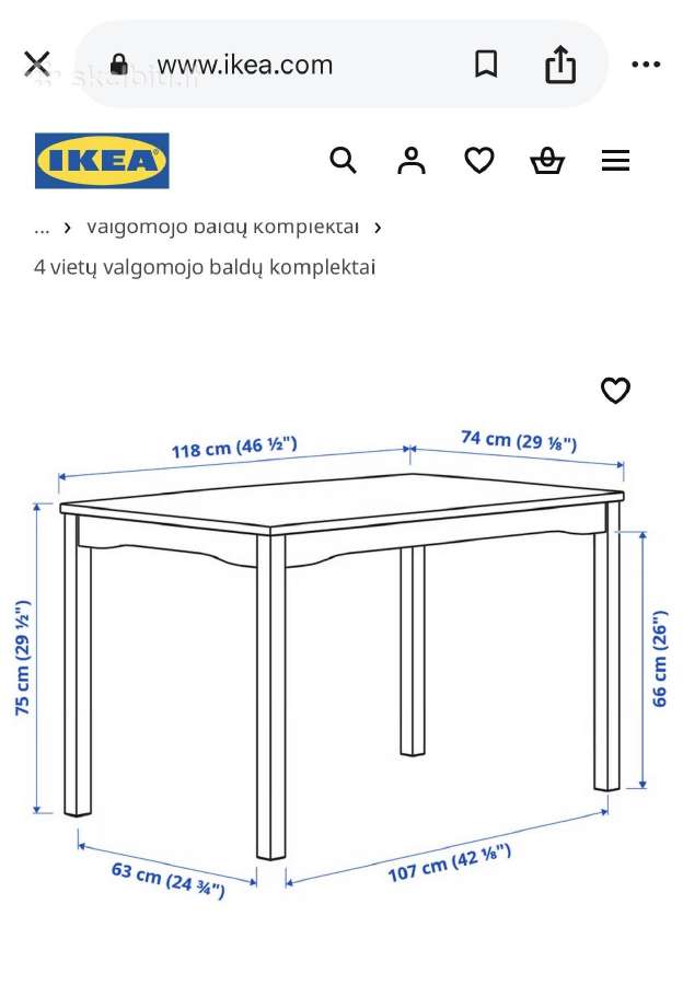 Parduodamas valgomasis stalas su kėdėmis. - nuotraukos Nr. 2