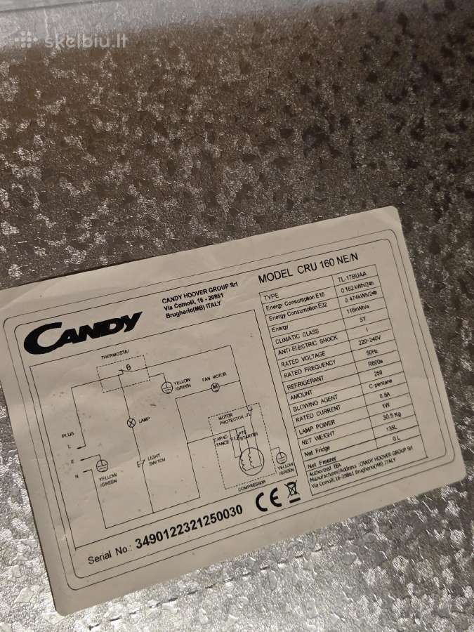 Šaldytuvas integruojamas Candy Cru 160 - nuotraukos Nr. 5