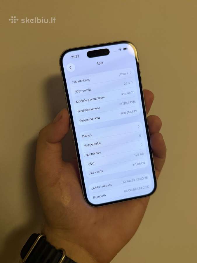 iPhone 15 128 Blue - nuotraukos Nr. 7