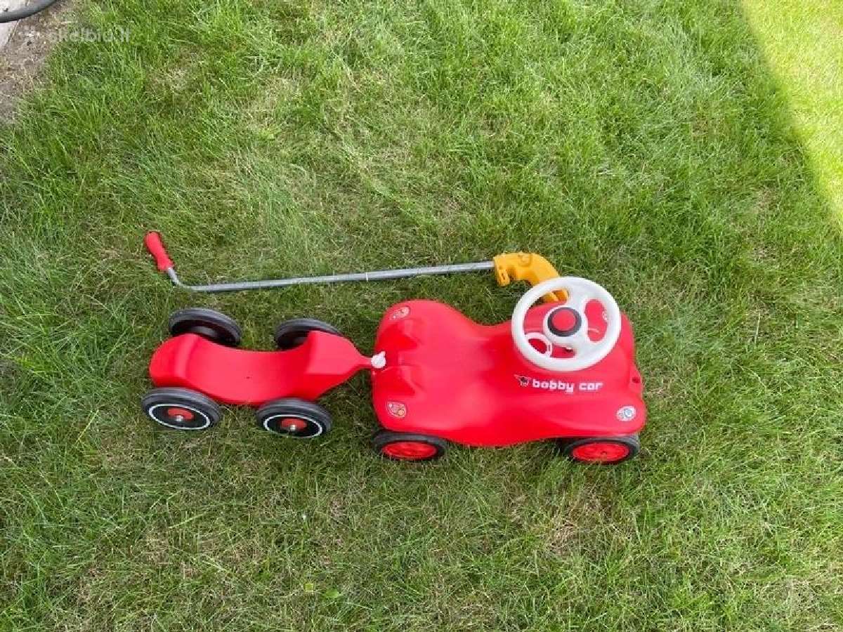 Bobby Car paspiriama mašina su priekaba ir vairu - nuotraukos Nr. 2