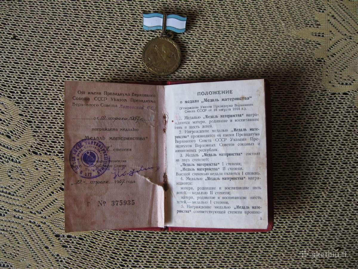 Medalis CcCCCP Su Dokumentu .zr. foto. - nuotraukos Nr. 5