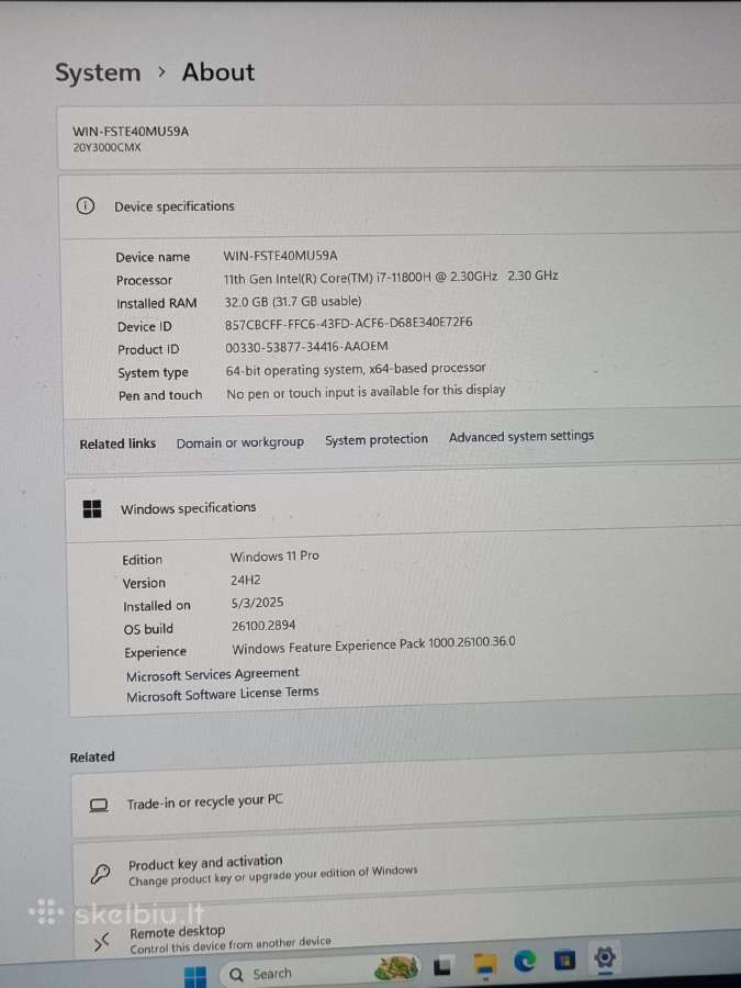 Lenovo Thinkpad P1 Gen4 - nuotraukos Nr. 9