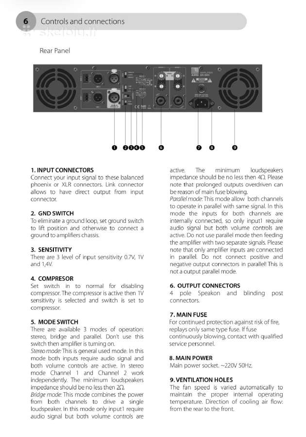 Stiprintuvas Amc 2a400 1700w - nuotraukos Nr. 5