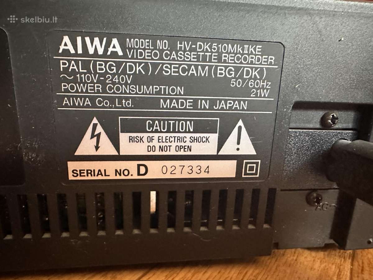 Aiwa Hv-dk510mkii Ke Vhs su pulteliu, veikiantis - nuotraukos Nr. 8