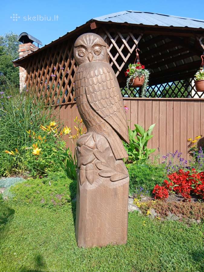 Ąžuolinė skulptūra Pelėda - nuotraukos Nr. 3