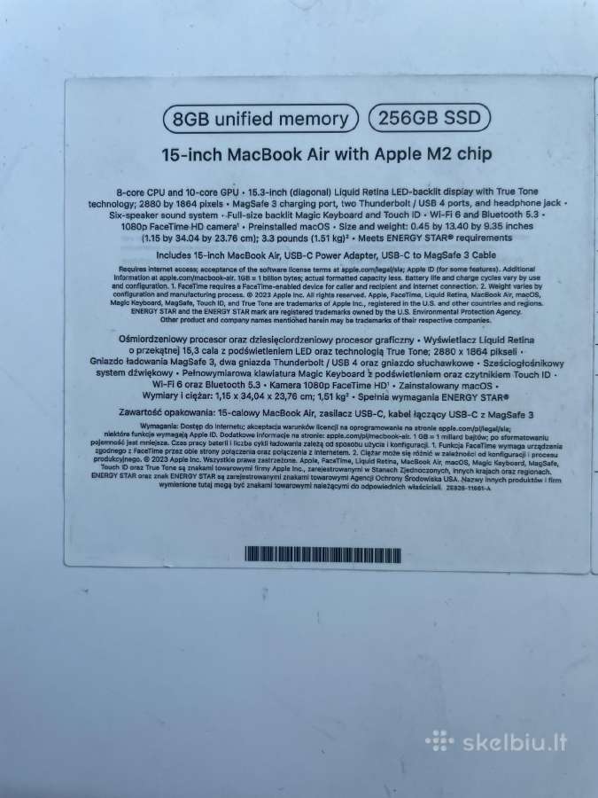 MacBook air15 2023 - nuotraukos Nr. 4