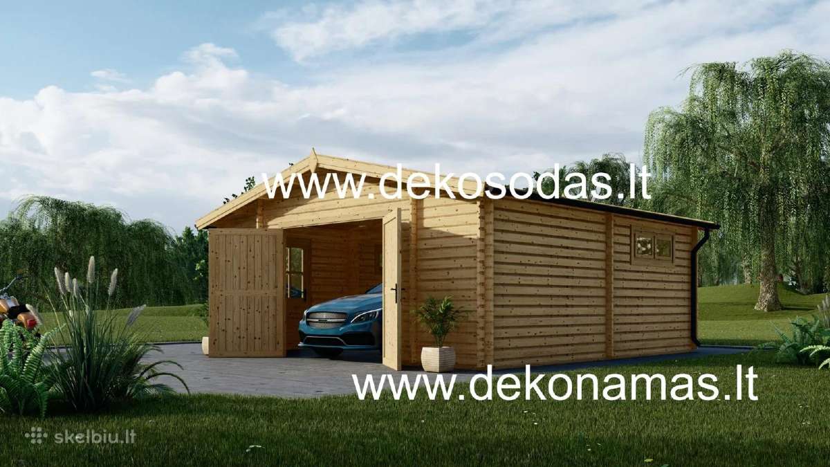 Medinis garažas „torde“ 44 mm, 5,95x5,95 m – 32 m² - nuotraukos Nr. 4