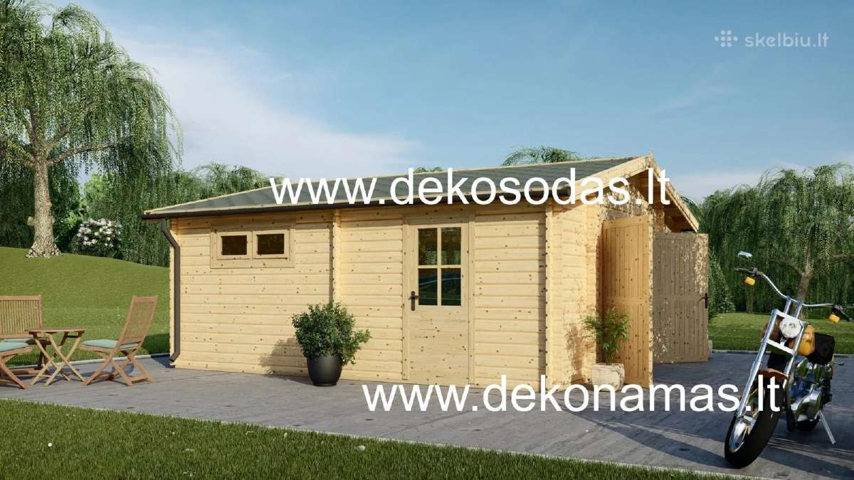 Medinis garažas „torde“ 44 mm, 5,95x5,95 m – 32 m² - nuotraukos Nr. 5