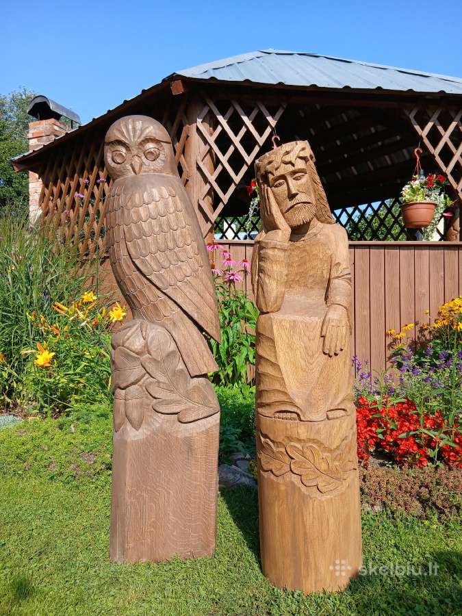 Ąžuolinė skulptūra Rūpintojėlis - nuotraukos Nr. 2