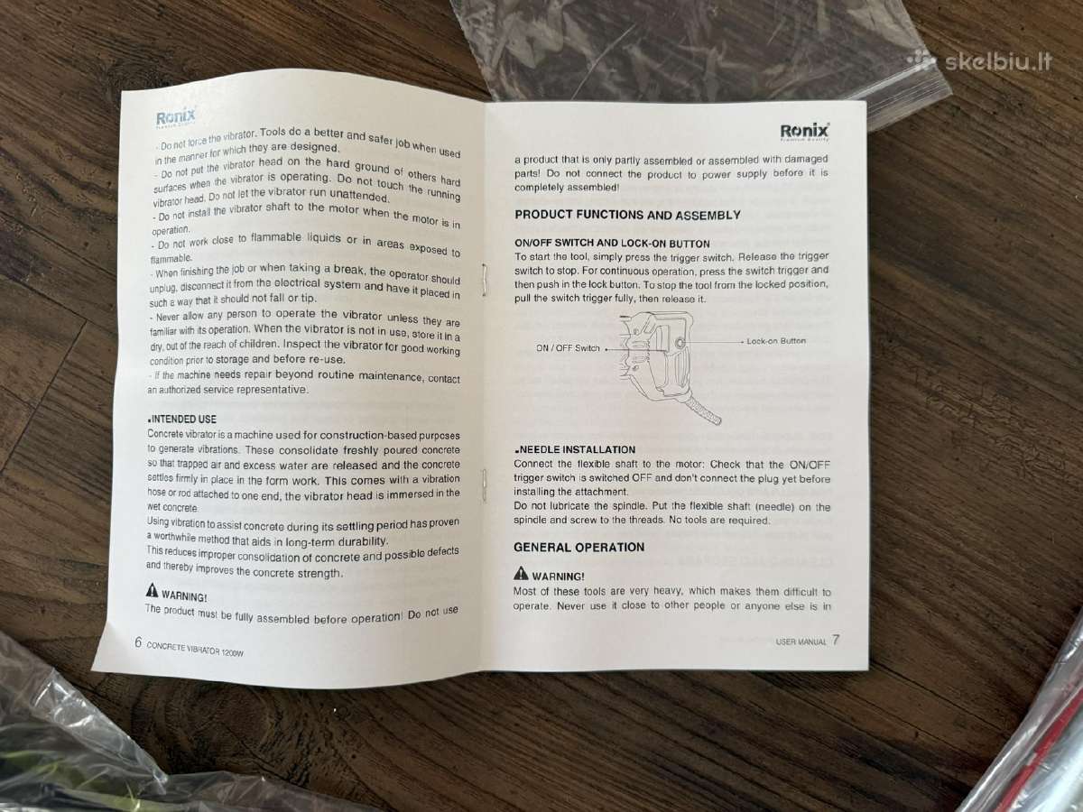 Giluminis betono vibratorius - nuotraukos Nr. 9
