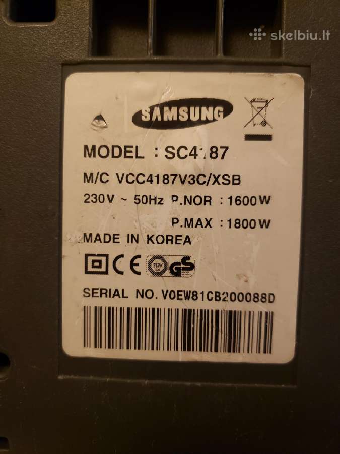 Dulkiu siurblys Samsung. - nuotraukos Nr. 8