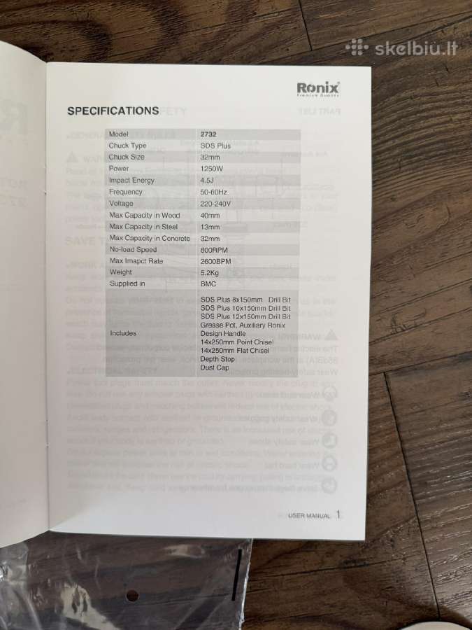 Perforatorius rotacinis plaktukas Ronix - nuotraukos Nr. 13