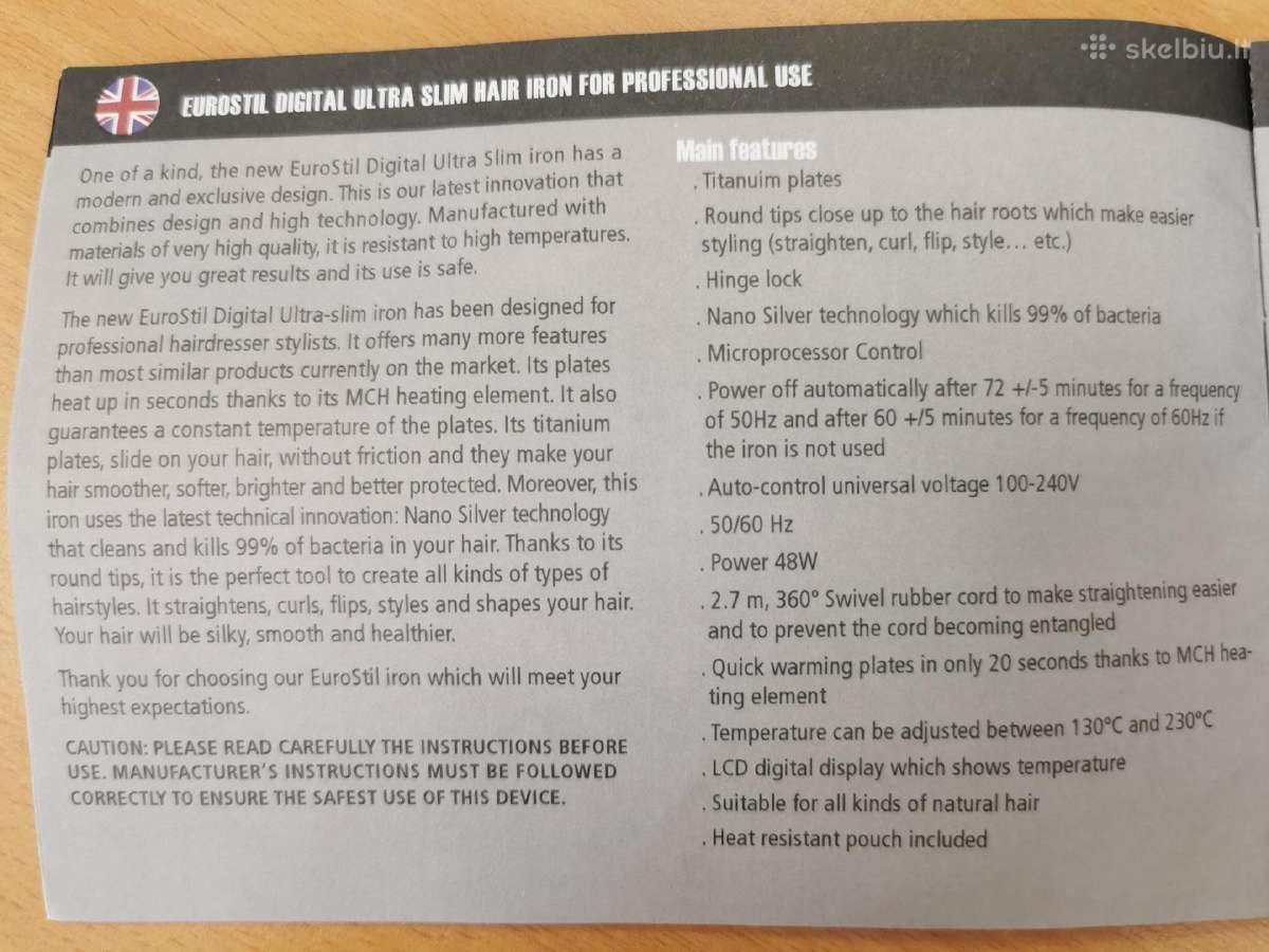 Profesionalios Eurostil Titanium LCD plaukų tiesin - nuotraukos Nr. 10