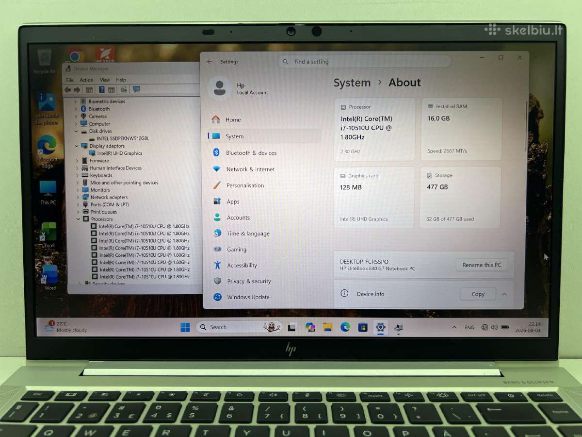 Hp elitebook 840 G7 - nuotraukos Nr. 2