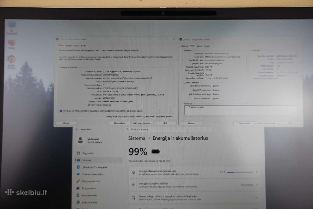 Hp Elite 845 G10 Fhd Ips R5 Pro 7545u Us klav. - nuotraukos Nr. 10