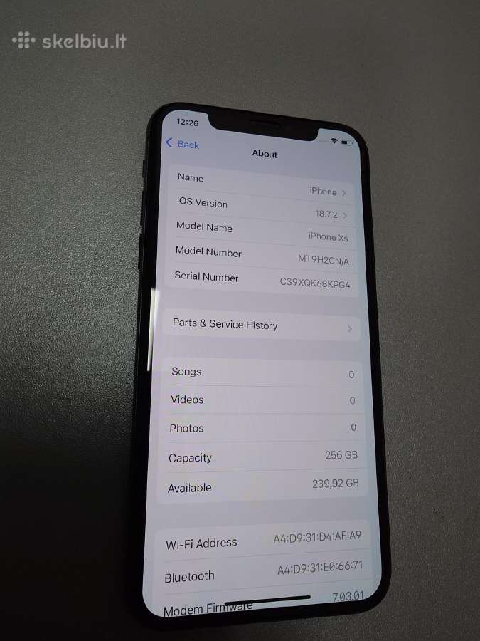 iPhone XS 256gb - nuotraukos Nr. 4