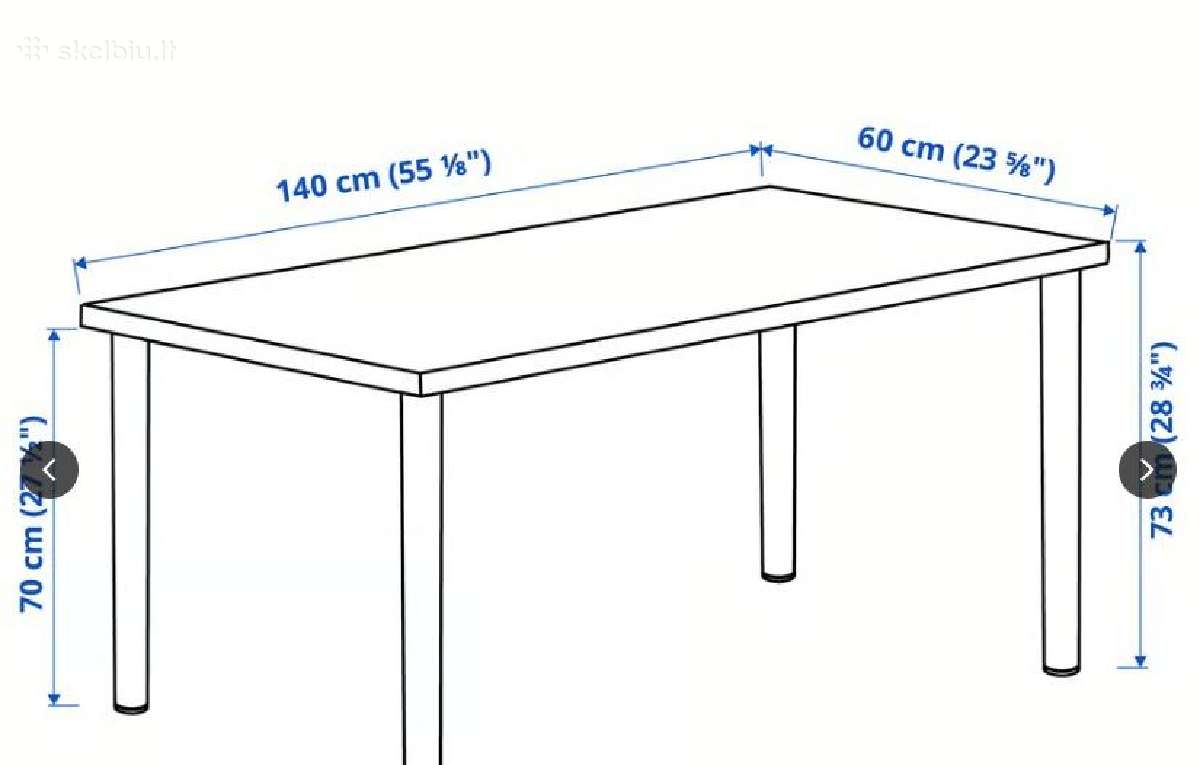 White table ikea 140x60 cm - nuotraukos Nr. 3