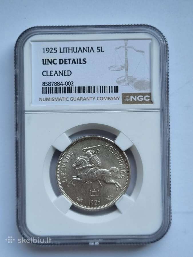 5 Litai 1925m Tulpės Lynai unc - nuotraukos Nr. 2