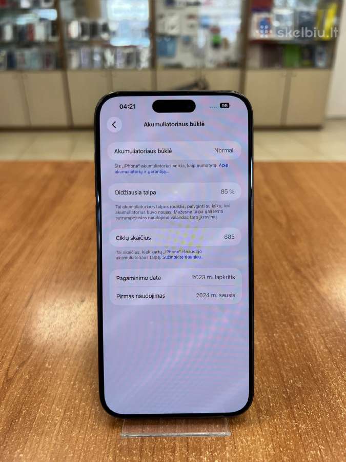 Apple iPhone 15 Pro Max 256 GB (Naudotas) - nuotraukos Nr. 2