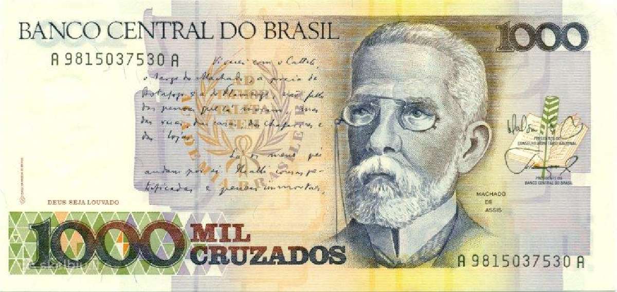 Brazil 1000 cruzados 1987-1988. Unc. P - nuotraukos Nr. 2
