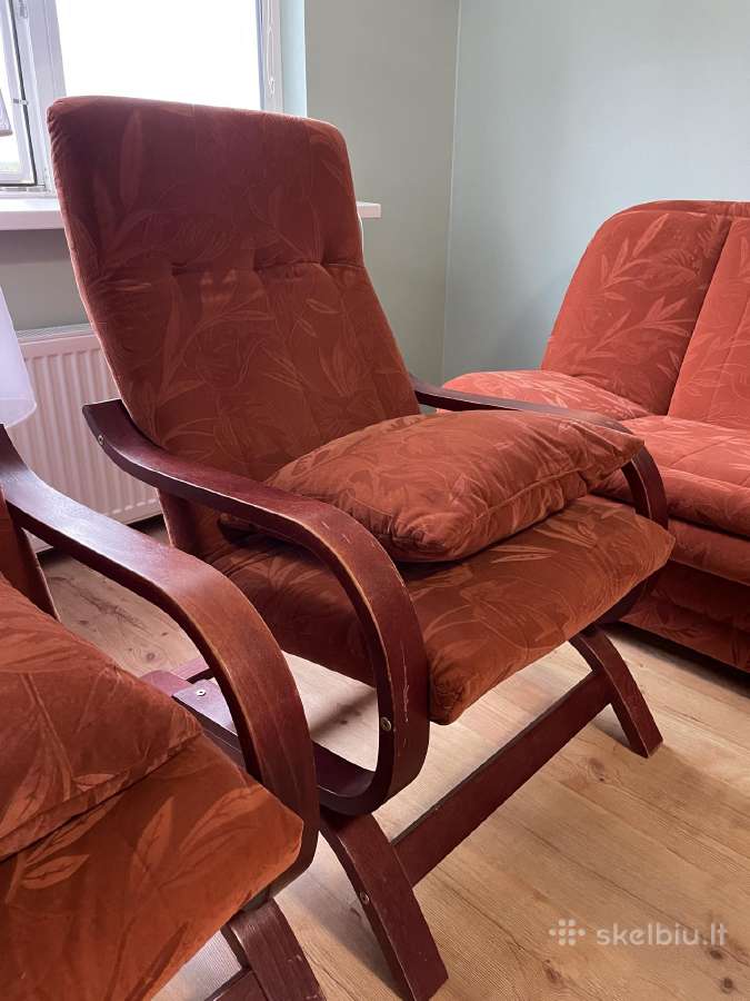 Sofa-lova ir du krėslai - nuotraukos Nr. 2
